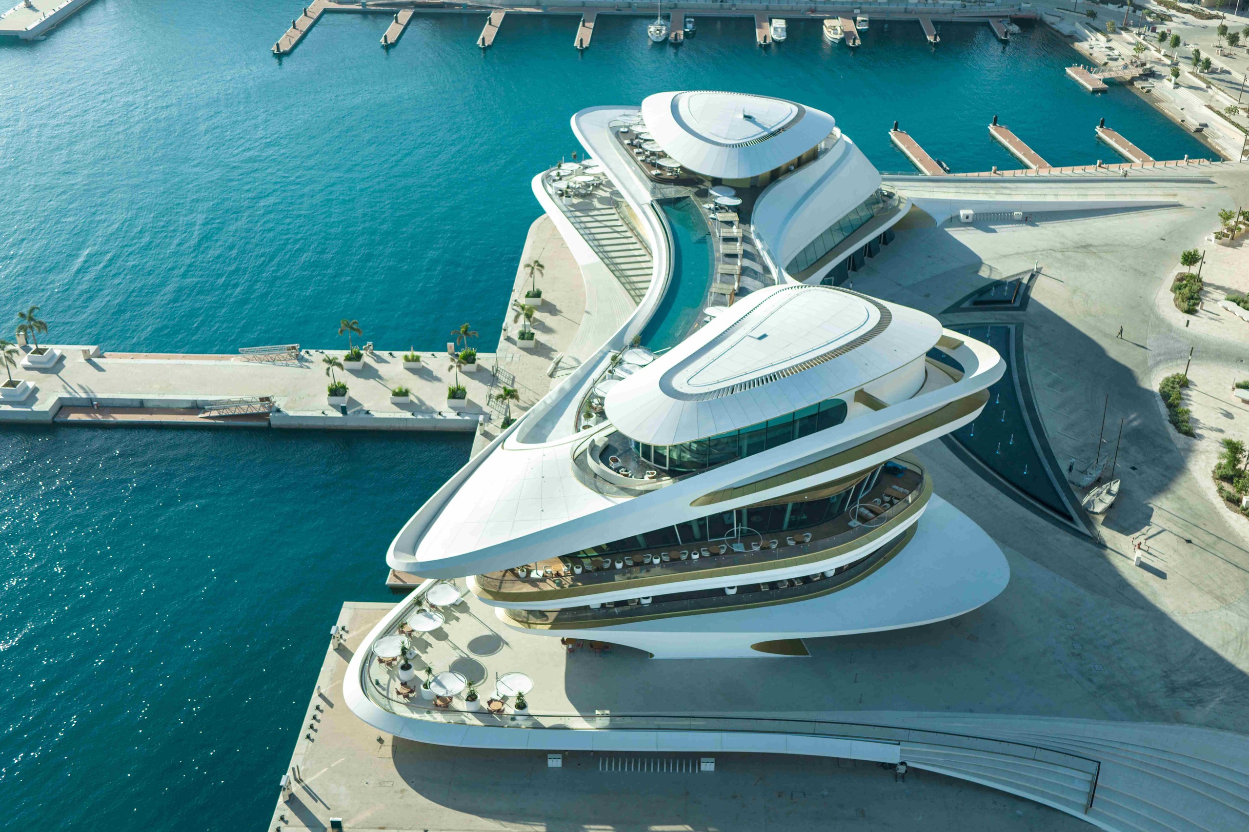Aerial view of AMAALA Yacht Club and AMAALA Marina