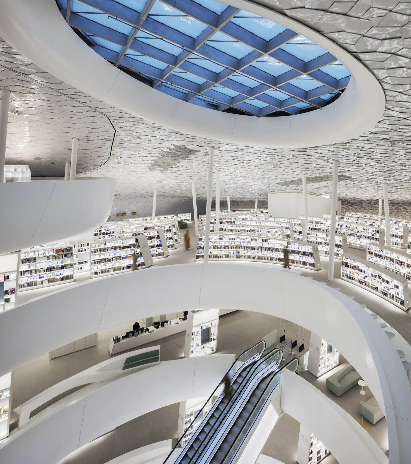 The Library atrium under its skylight