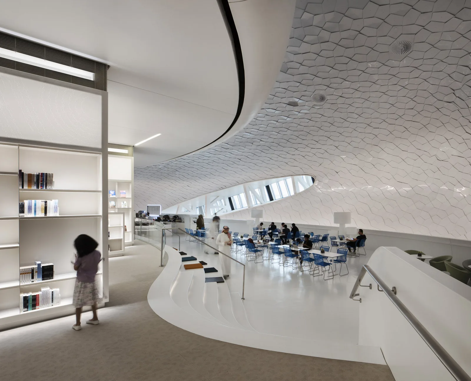 A reading area inside the centre